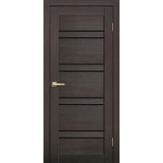 L11 Полотно дверное 900х2000 венге 3D ЧЕРНОЕ СТЕКЛО