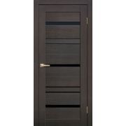 L13 Полотно дверное 900х2000 венге 3D ЧЕРНОЕ СТЕКЛО