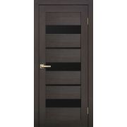 L20 Полотно дверное 900х2000 венге 3D ЧЕРНОЕ СТЕКЛО
