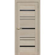 L13 Полотно дверное 700х2000 ясень ЧЕРНОЕ СТЕКЛО