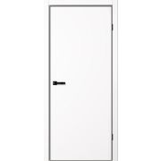 N01 Полотно дверное 700х2000 эмалит белый (черная алюм.кромка с 4-х сторон, магнитная защелка)