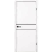 N03 Полотно дверное 600х2000 эмалит белый (черная алюм.кромка с 4-х сторон, магнитная защелка)