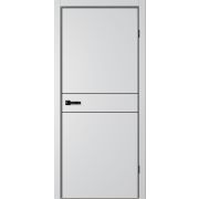 N03 Полотно дверное 800х2000 эмалит серебристый (черная алюм.кромка с 4-х сторон, магнитная защелка)
