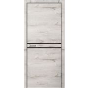 LF03 Полотно дверное 900х2000 ПВХ дуб арктик ЧЕРНЫЙ ПЛАСТИК (черная ПВХ кромка с 4х сторон)