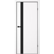 TR06 Полотно дверное глухое 600х2000 GVI арктик (черная алюм.кромка с 4-х сторон, магнитная защелка) ЧЕРНОЕ СТЕКЛО