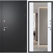Дверь металлическая Айварс ТЕРМО Зеркало (Букле Черный Velluto Bianco 860*2050 Правая)