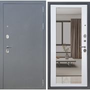 Дверь металлическая Аркан Зеркало (Букле Графит/ Velluto Bianco 860*2050 Правая)