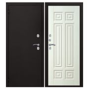 Дверь металлическая АРИЯ (Термо) Букле черный Радриго белое дерево (970) левая