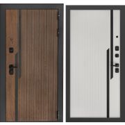 Дверь металлическая Karmina Орех американский/Дуб беловежский (960) левая