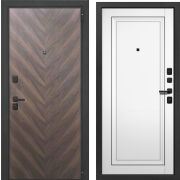 Дверь металлическая Дуэт Mone Орех американский СБ-110 Софт белый/Фуаро (960) левая