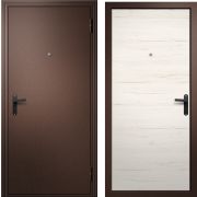 Дверь металлическая Меги Строй 50 Мет/Хдф, медный антик, панель беленый дуб, фурн. хром, 850х2050 правое