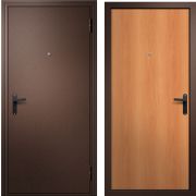 Блок дверной стальной Меги Строй 50 Мет/Хдф, медный антик, милан.орех (горизонт), фурн. хром, 950х2050 левое