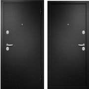 Блок дверной стальной Меги Строй 60 Мет/Мет, серебро на черном, внутр. панель серебро на черном, фурн. хром, 870х2050 левое