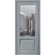 E03 Полотно дверное 900х2000 Эмалит серый ЗЕРКАЛО