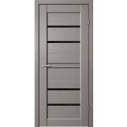 ST02 Полотно дверное 900х2000 ПВХ Grey soft Lacobel ЧЕРНОЕ