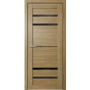 B03 Полотно дверное 800х2000 ПВХ дуб европейский ЧЕРНОЕ СТЕКЛО