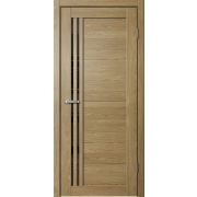 B05 Полотно дверное 700х2000 ПВХ дуб европейский ЧЕРНОЕ СТЕКЛО