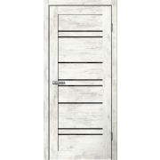 B02 Полотно дверное 800х2000 ПВХ ель альпийская ЧЕРНОЕ СТЕКЛО