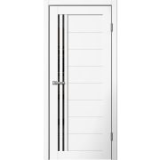 B05 Полотно дверное 900х2000 Эмалит белый ЧЕРНОЕ СТЕКЛО